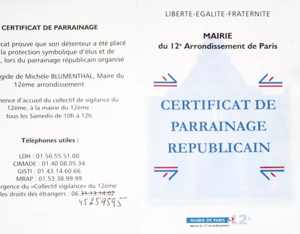 Certificat de parrainage républicain
