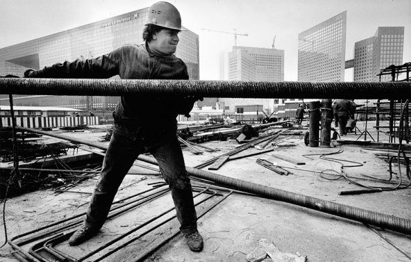 Chantier de la Grande arche de la Défense, 1988