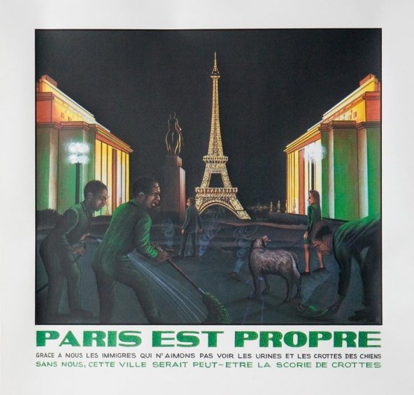 Paris est propre de Chéri Samba. 1989 - Collection du Musée national de l'histoire de l'immigration