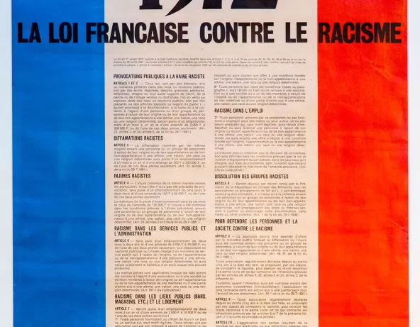 Affiche loi contre le racisme