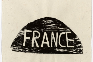 Barthélémy Togo, Wood engraving; print corresponding to the wooden stamp bearing the same title "France"