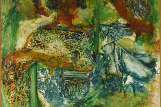 Tableau d'Iba N’Diaye, Scène de marché, 1978