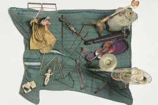 Oeuvre de Daniel Spoerri, Marché aux puces (hommage à Giacometti), 1961