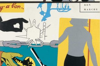 Tableau d'Hervé Télémaque :  Banania III, 1964. 