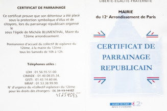 Certificat de parrainage républicain