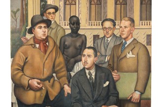 Portrait de L’architecte Albert Laprade et ses collaborateurs devant le Palais de la Porte Dorée