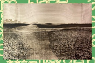 Paysage, peinture de Kamel Khélif
