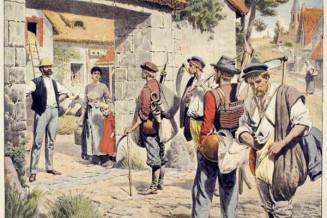 Les piqueteurs belges qui viennent louer leur service en France, Le Petit Journal, 1908 © © EPPPD-MNHI