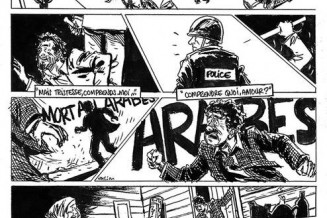 Halim Mahmoudi, Un monde libre, Des ronds dans l'O, planche 10, 2013 (date de première parution). Crayon, feutre et encre sur papier. Musée de l'histoire et des cultures de l'immigration.