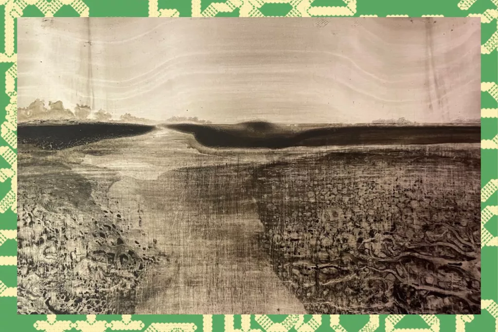 Paysage, peinture de Kamel Khélif