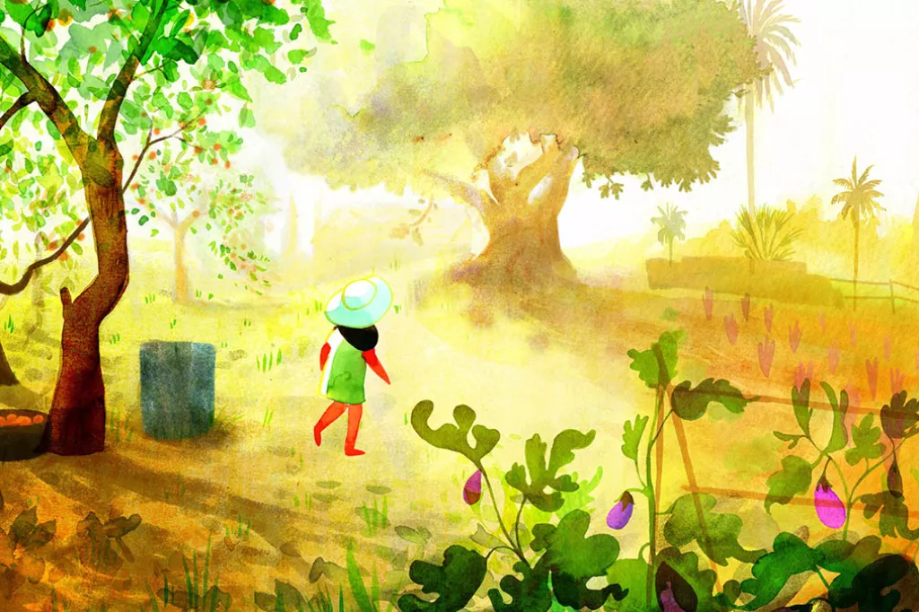 Un exilé (dits Pieds noirs), passionné par le jardinage, dans le jardin
