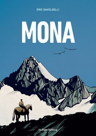 le jeune bûcheron italien Melchio guidant sa jument de trait noire et blanche au milieu d'un paysage de haute montagne sauvage et hivernal.