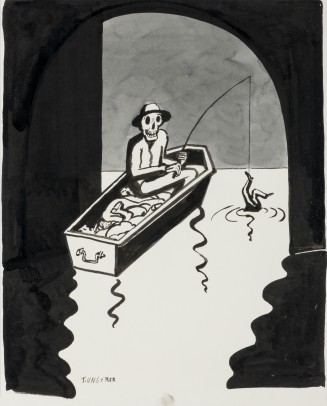 Dessin de Tomi Ungerer, Paris by Night