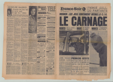  Le Carnage », Une du journal France Soir, 6 septembre 1972